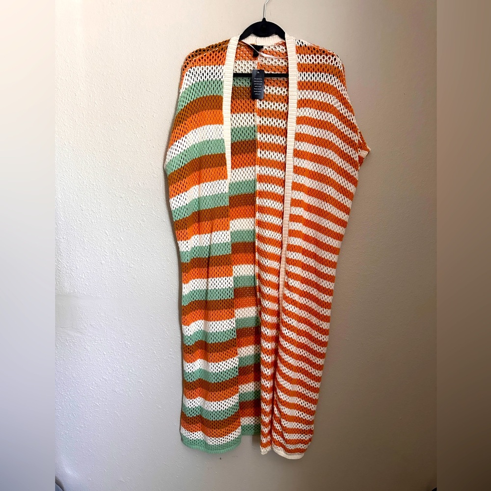 NWT Torrid Multicolor Striped Knit Cardigan Size 00/0